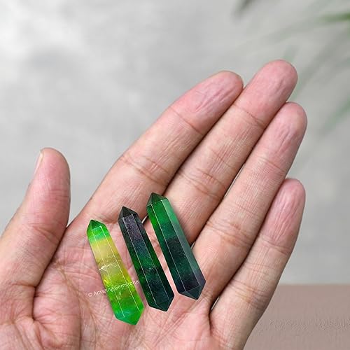 Vista 38 de Amazing Gemstone Puntos de cristal de amatista, cristales curativos y piedras a granel, paquete de 3 puntas curativas de doble terminación
