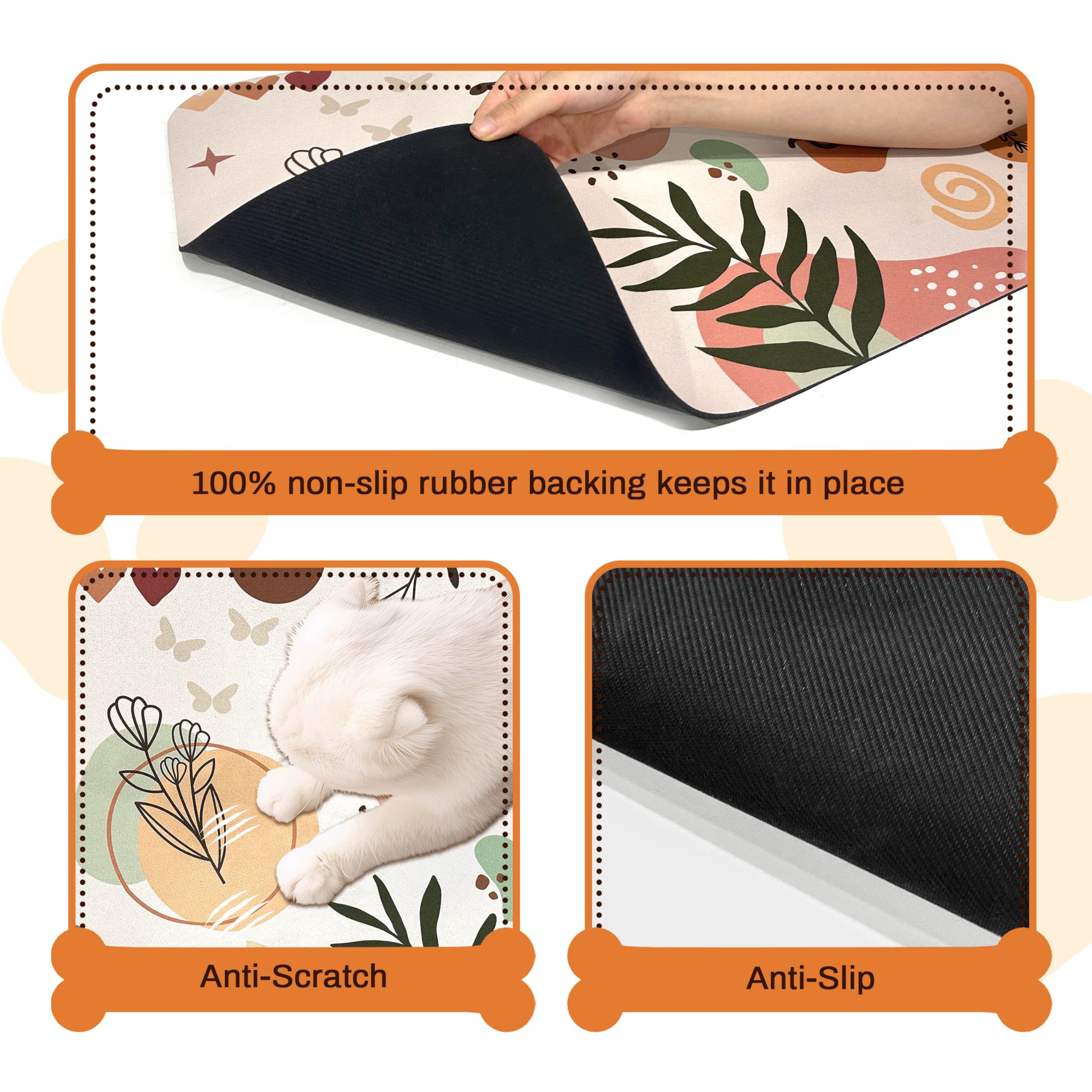 Tapis d'alimentation pour animaux de compagnie, tapis imperméable pour chien pour nourriture et eau, séchage rapide, antidérapant pour gamelles de chat
