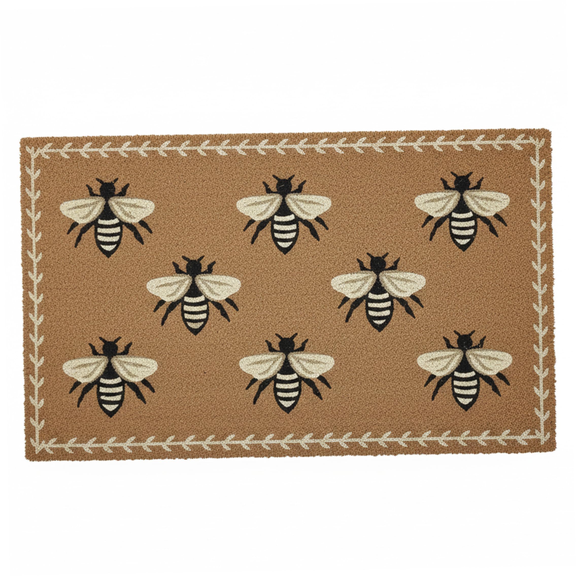 Monwssoe Bath Mats, Bee Welcome Mat Water-absorbing And Anti-slip Bee Rug - Soft Polyester Entryway Rug, 15.75x23.62 Inch