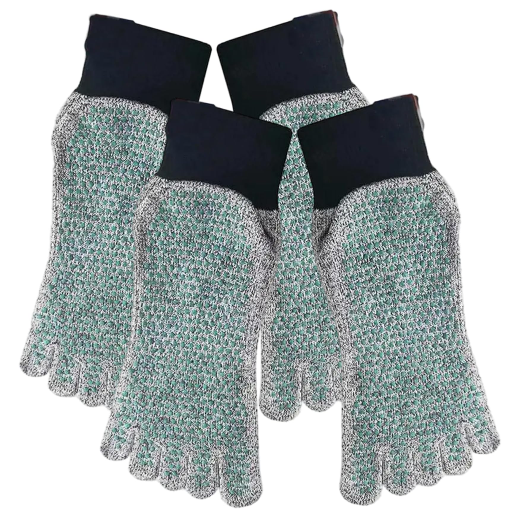 Licsaliwe 2 Pairs Barefoot Socks Non Slip Wear and Cut Resistant Soft Comfortable Multi-Purpose Toe Socks for Outdoor Hiking, M