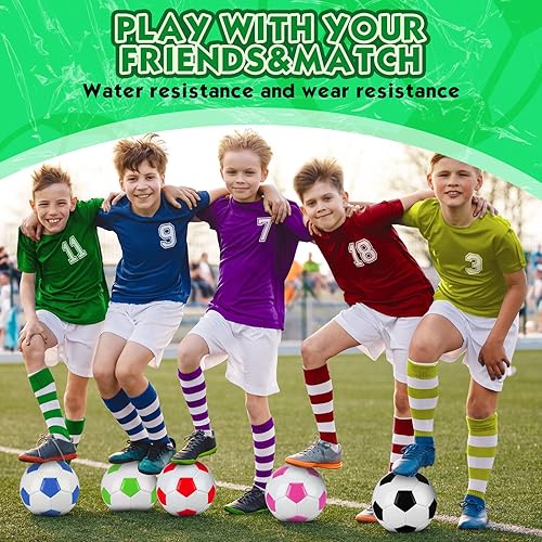 Miniatura 5 de WILLBOND 36 pelotas de fútbol tradicionales con bomba, tamaño oficial, para niños pequeños, para uso al aire libre, para practicar juegos,