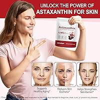 Vista 8 de Premium Astaxantina 12 mg, 120 cápsulas blandas Suplemento antioxidante natural para ojos, articulaciones y salud de la piel, fuente de microalgas