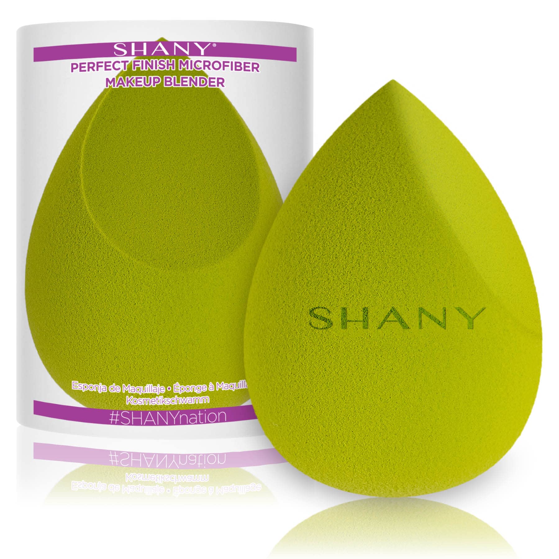 SHANY Perfect Finish Makeup Blender Sponge - Full Size Latex-Free Beauty Sponge Microfiber For Foundation, Beauty Details, and Blending - Green