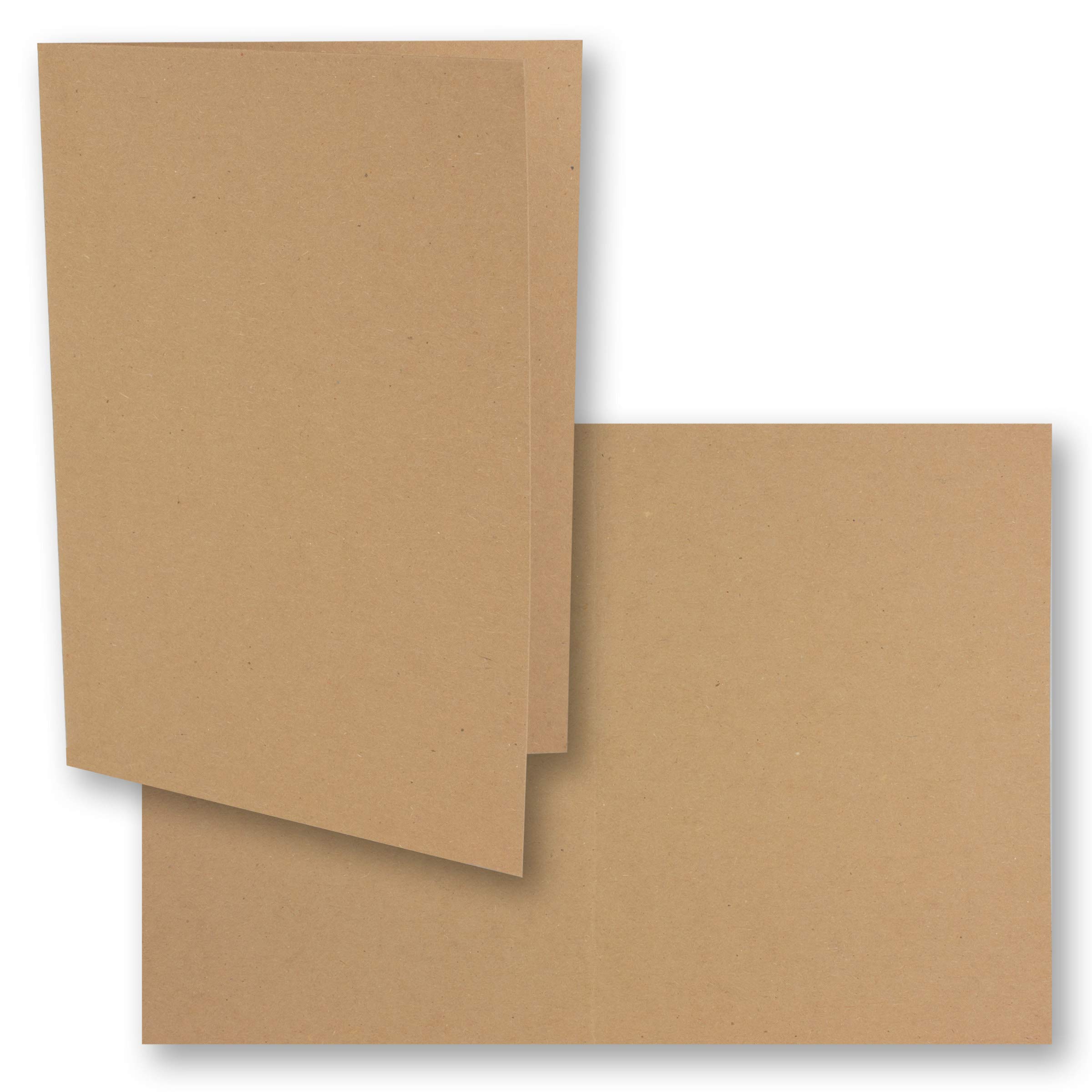 150x Vintage Kraftpapier Faltkarten SET - sandbraun (braun) - mit Umschlägen DIN B6-12 x 16,9 cm - blanko Recycling Klappkarten - 300 g/m² - NEUSER PAPIER