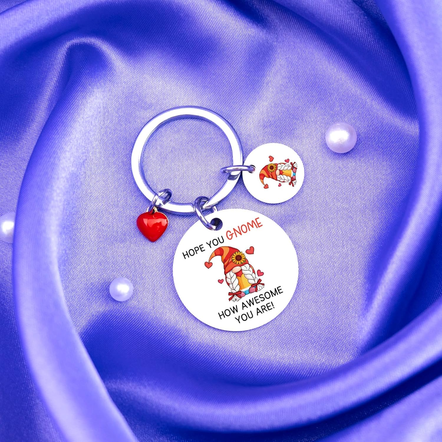 Gnomes Keychain Gifts For Women Men Inspirational Gnome Gifts For Women Friends Encouraging Friendship Gnomes Gift for Bff Besties Thoughtful Gnome Themed Gift for Birthday Christmas Cute Gnome Decor - Image 2