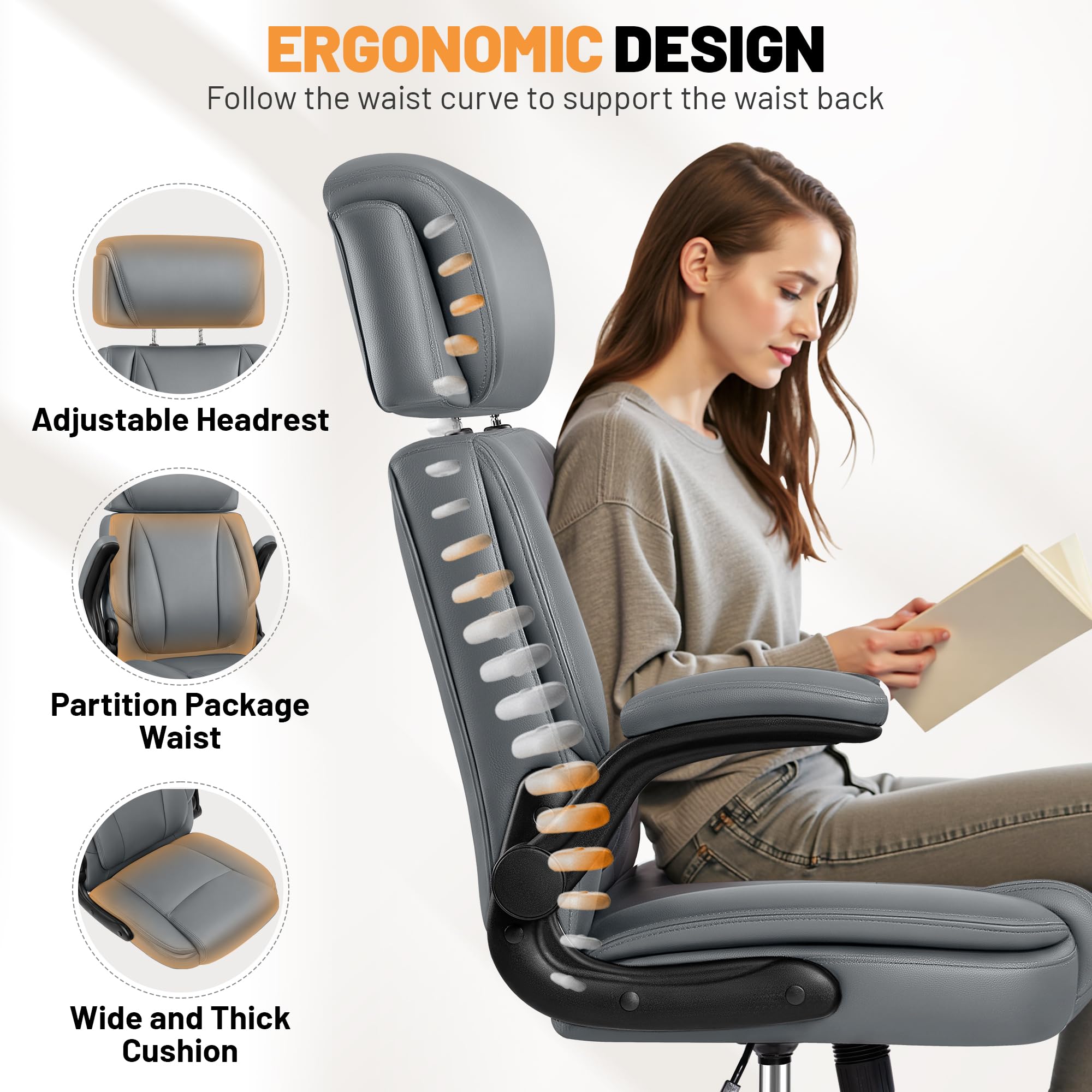 Amazon.com: BestGlory Ergonomic Office Chair, PU Leather Executive