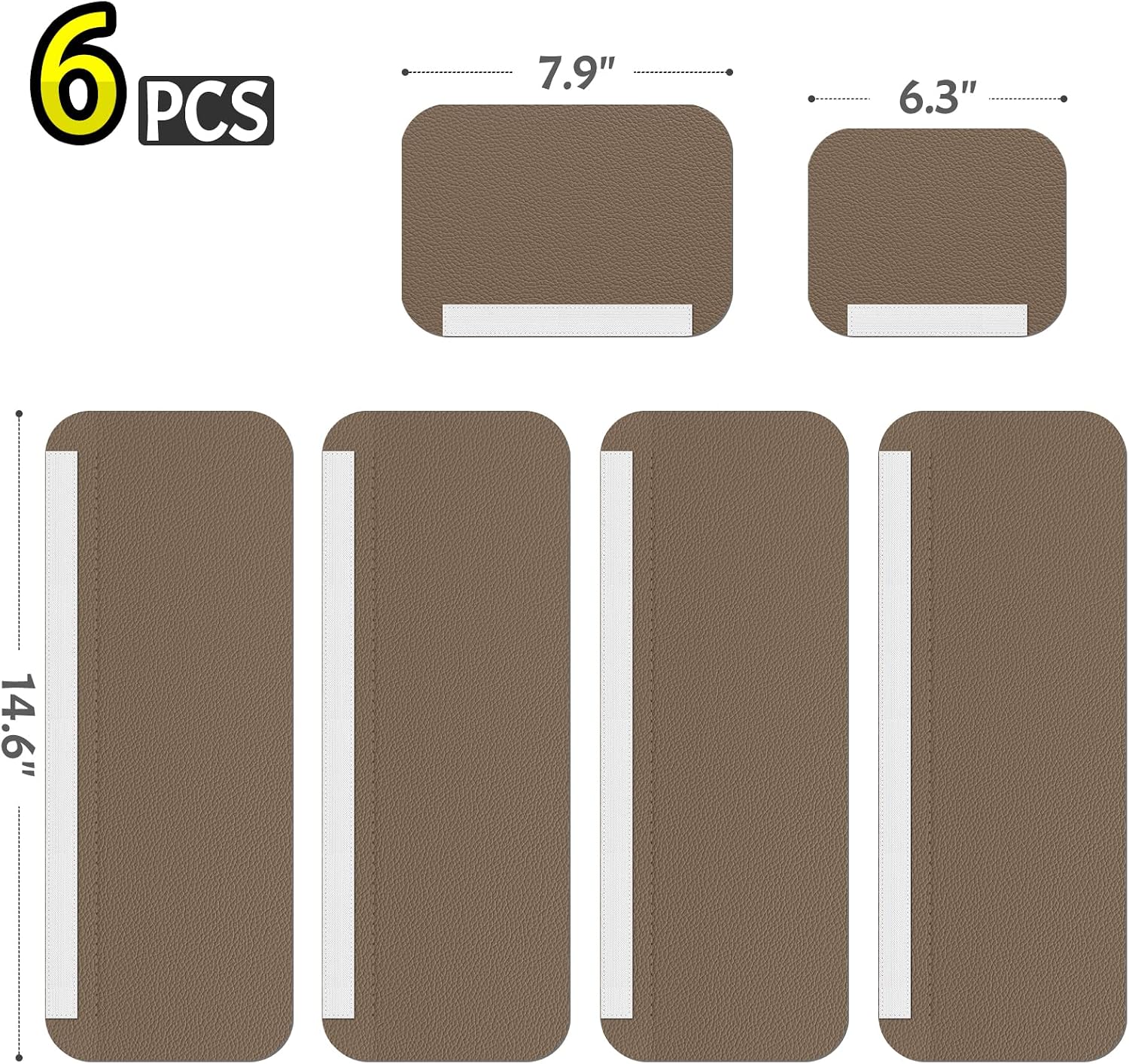 Refrigerator Door Handle Covers, 6PCS, Leather Kitchen Appliance Handle Covers, Keep Your Fridge Microwave Oven Stove or Dishwasher Clean, Stains Dirty Oils, Kitchen Decor(Chocolate)