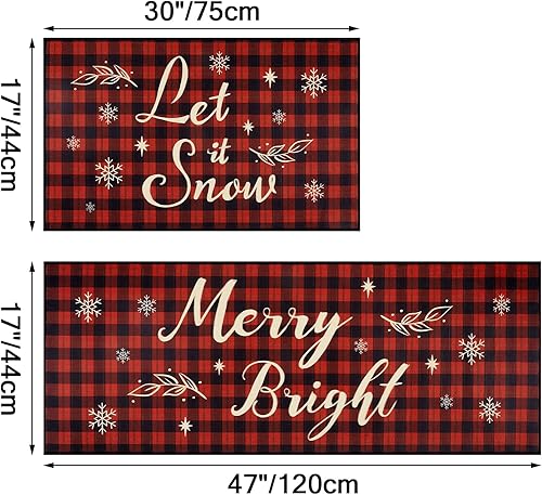 Miniatura 9 de WERNNSAI Alfombras de cocina  Juego de 2 tapetes de cocina para interiores, tapetes antideslizantes para el respaldo de la cocina, alfombra de