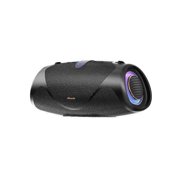 Hisense Hisense WeBoom - Portable Bluetooth Speaker,IP67 Waterproof, Dustproof, and Shockproof, Up to 24H Playback Time,Bass Boost,Ambient Light,Bluetooth 6.0,Auracast, WeBoom