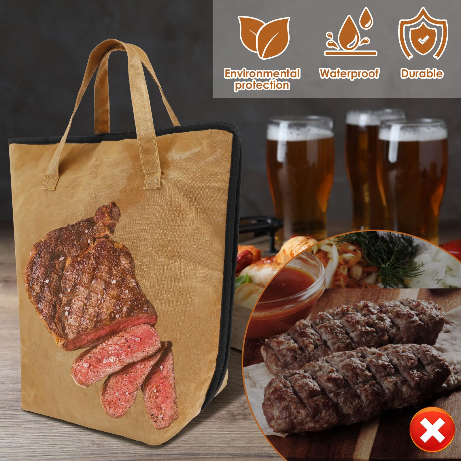 Grilldecke Mit Reißverschluss – Wiederverwendbare, Isolierte Tasche Für Fleisch & Grillgut, 55x39 Cm