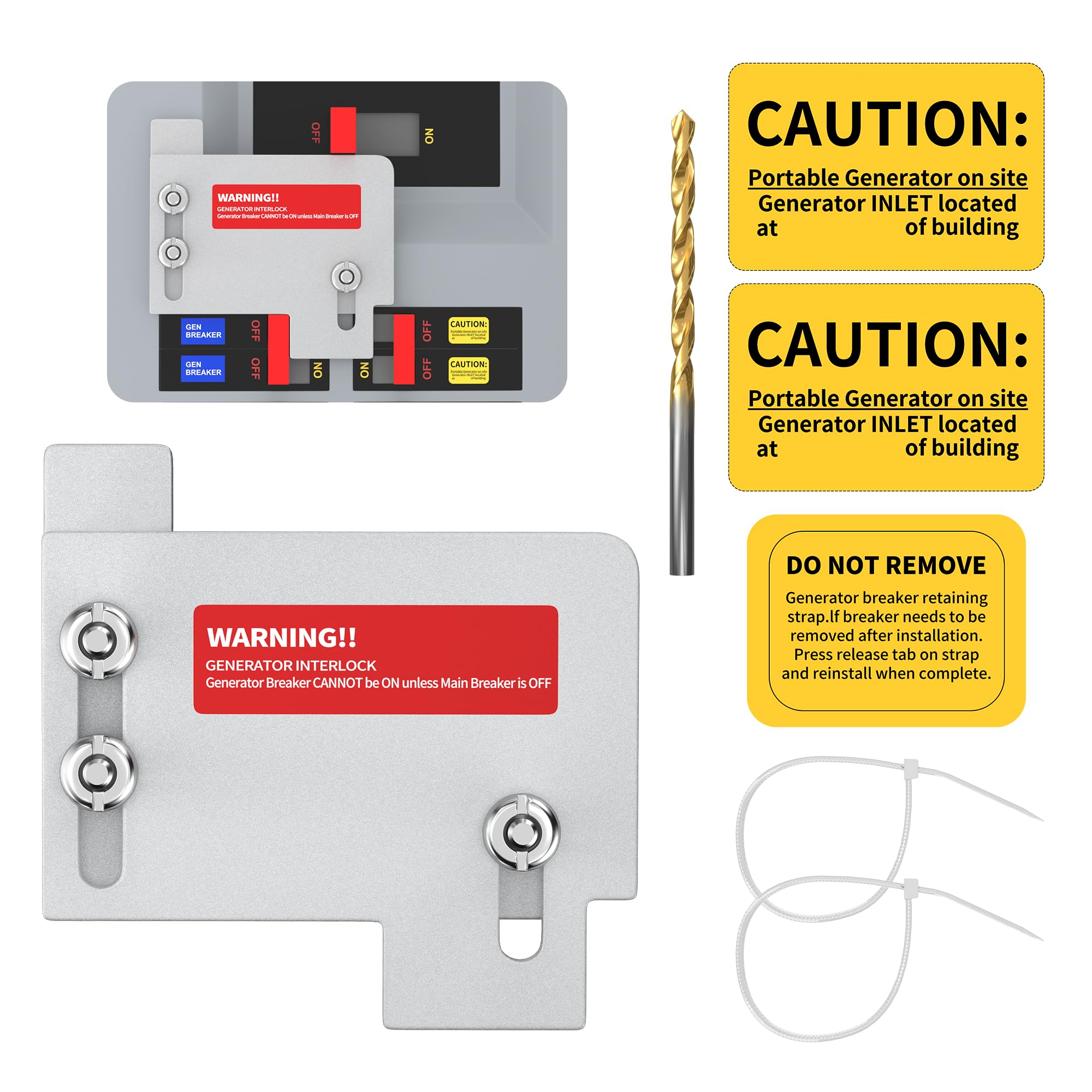 Generator Interlock Kit Compatible with Square D QO or Homeline 100 or 125 Amp Panels, Interlock Kit with 3/4 to 7/8 Inches Spacing Between Main and Generator Breaker — Amazon image 9