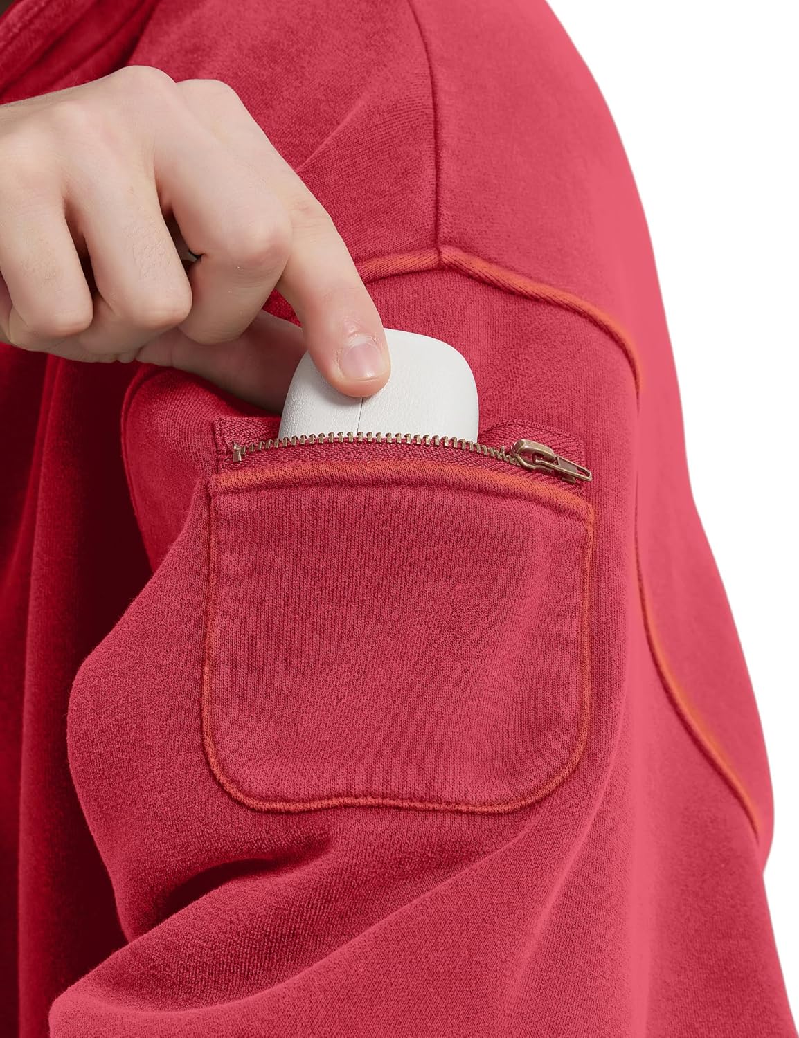 FAIABLE Mens Hoodies Fleece Fall Fashion Outfits Half Zip Sweatshirts Winter Jackets Oversized Pullover Tops Clothes 2025 - Image 2