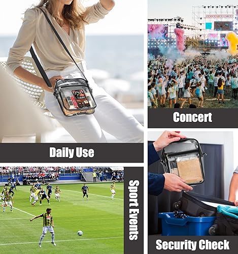 Miniatura 7 de MoKo Clear Bag Stadium Approved for Women, Crossbody Bag Purse Adjustable Strap Shoulder Bags for Concerts Sports Events