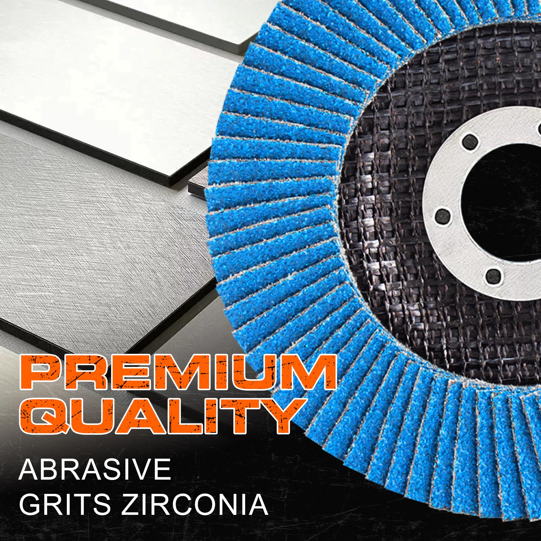 ASPRO Discos de solapa de 4 1/2 para amoladora angular, discos abrasivos de circonita de grano 40 de 4.5 x 7/8 pulgadas T27 para lijado de metal, molienda y madera, paquete de 40