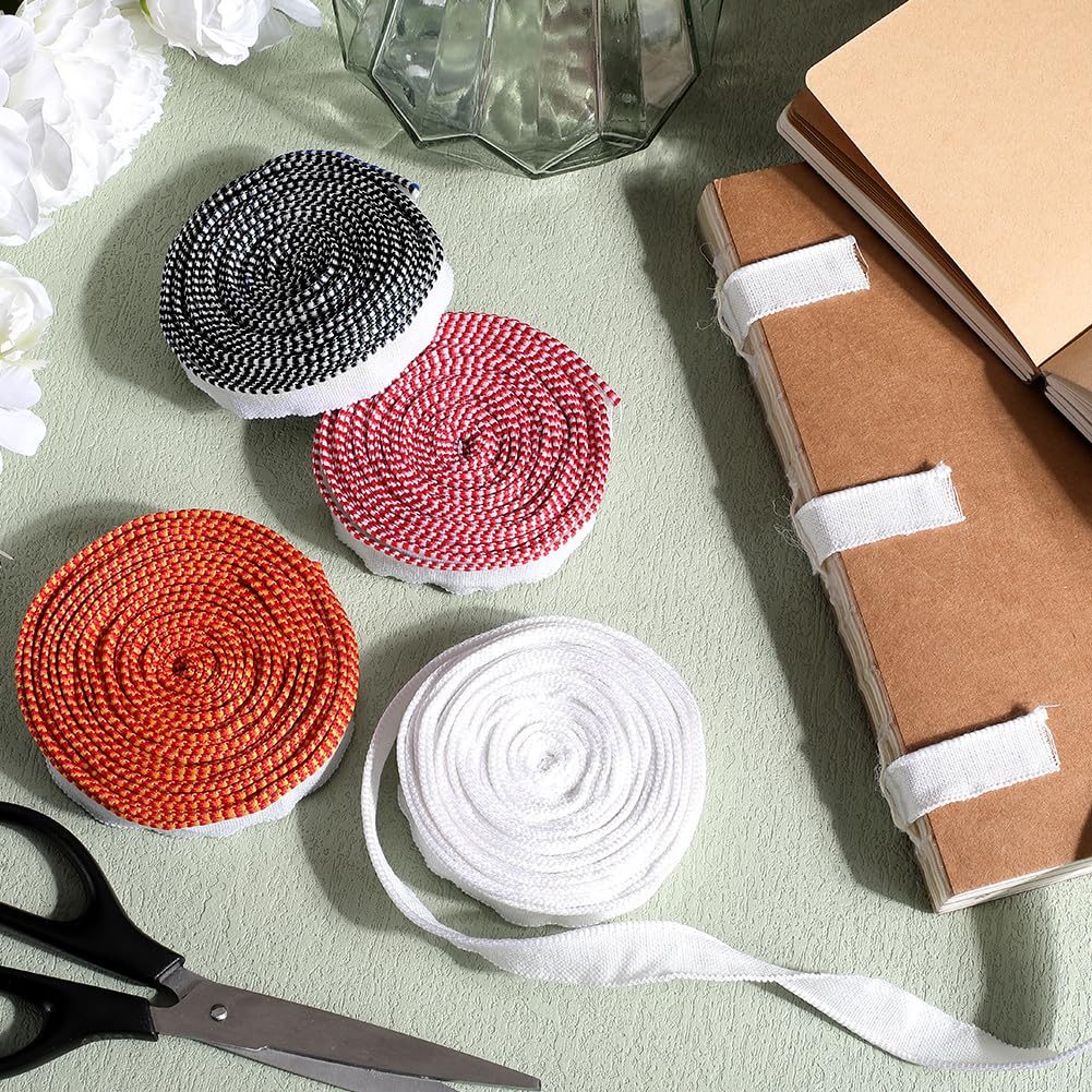 CRASPIRE 5m Book Binding Headbands Endbands Bookbinding Supplies Linen Bookbinding Tape Binding Book Tape Repair Archival Bookbinding Tape Cloth for Beginners Bookbinding Book Decor 4 Colors - Image 4
