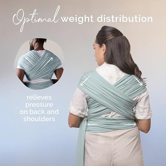 Boba Baby Wrap Carrier - Stretch Bamboo Newborn Sling, Serenity Sea Mist