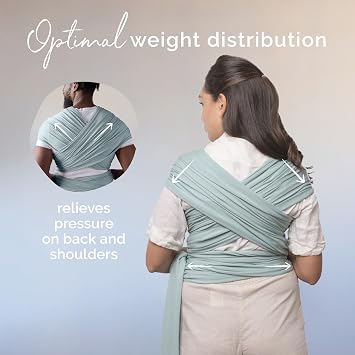 Boba Baby Wrap Carrier - Stretch Bamboo Newborn Sling, Serenity Sea Mist