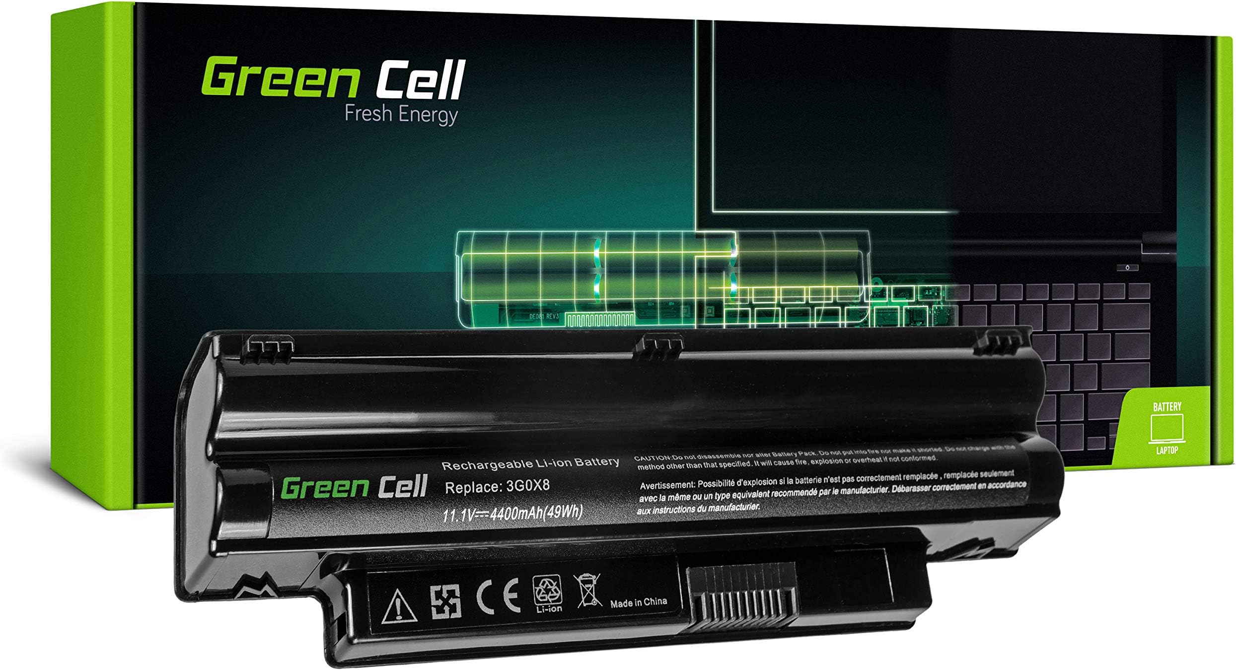 Green Cell® Standard Series 3G0X8 CMP3D JV1R3 T96F2 Battery for Dell Inspiron Mini 10 1012 10v 1018 Laptop (6 Cells 4400mAh 11.1V Black)