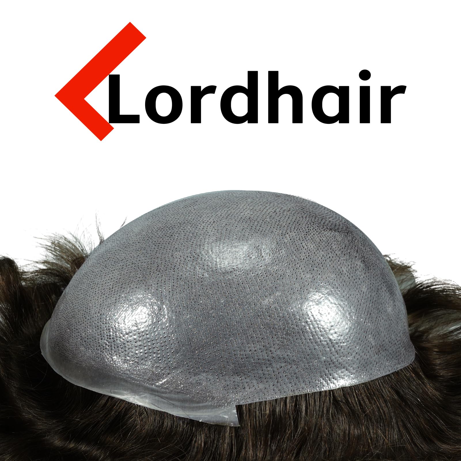 Lordhair Protesi Capelli Uomo, Pelle Super Sottile da 0,08 mm Parrucca da Uomo per Sistema Capillare da 8x10 Pollici Dimensione Della Base