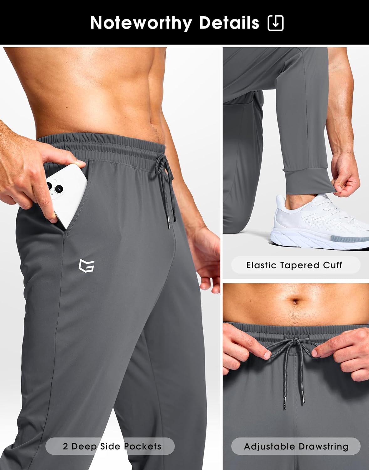 G Gradual Men's Joggers Lightweight Athletic Workout Pants with Pockets Stretch Track Running Sweatpants for Men Gym, Sports - Image 5