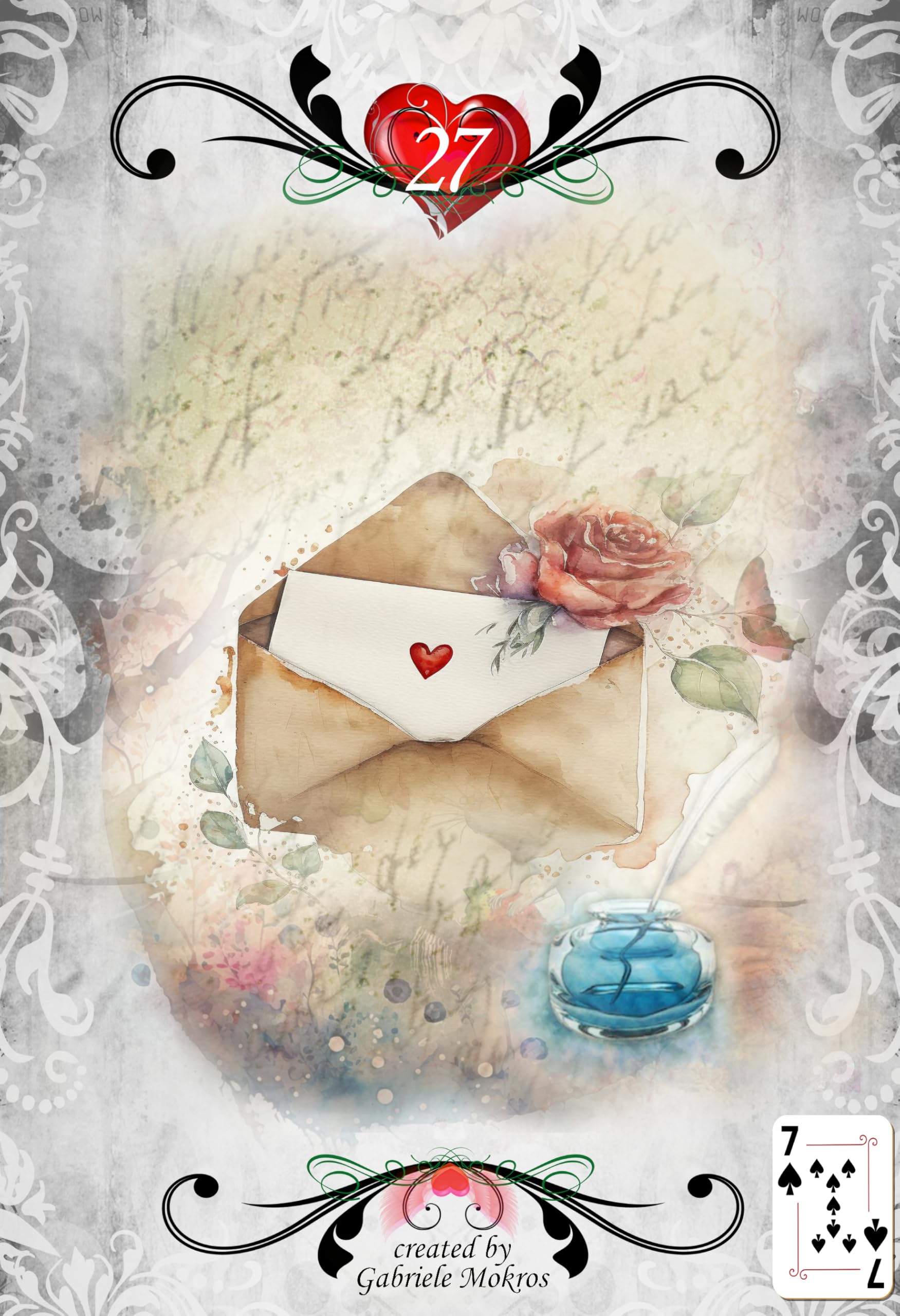 The Love of Lenormand – Lenormand Orakelkarten – Kartendeck in dekorativer Box mit 36 Karten mit roter Folienprägung
