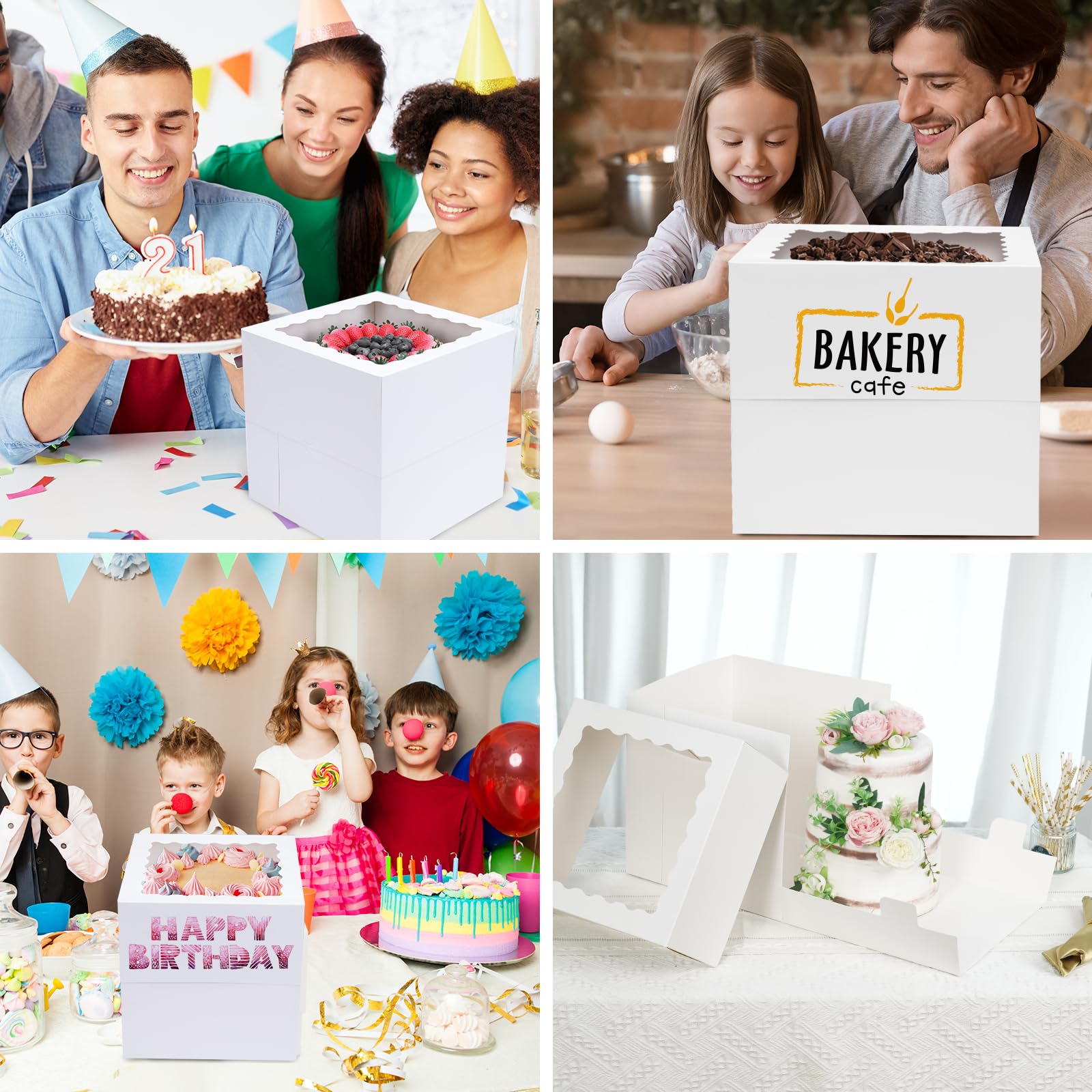 Moretoes Cake Boxes - 16 Pack for Tiered Cakes -7 Moretoes Cake Boxes - 16 Pack for Tiered Cakes -7