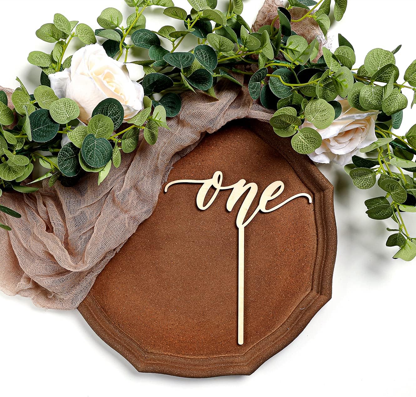 Rustic Wood 1st Birthday Cake Topper - Smash Cake Topper - 1st Birthday Decor