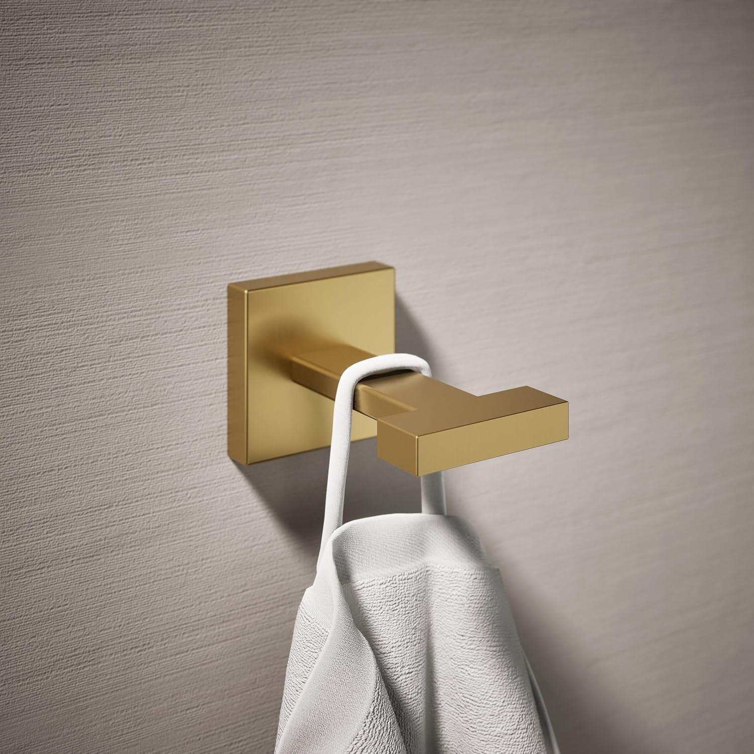 Kohler 23290-2MB Square Robe Hook, Vibrant Brushed Moderne Brass