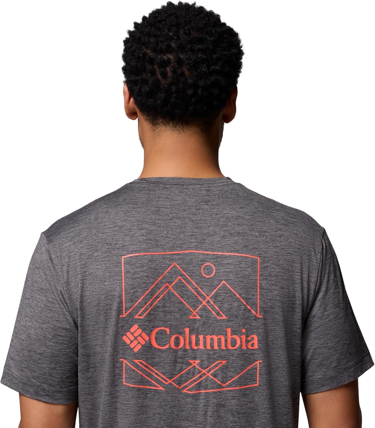 Columbia Mens Kwick Hike Back Graphic Short Sleeve Tee, Black Heather/Linescape, Medium - Image 4