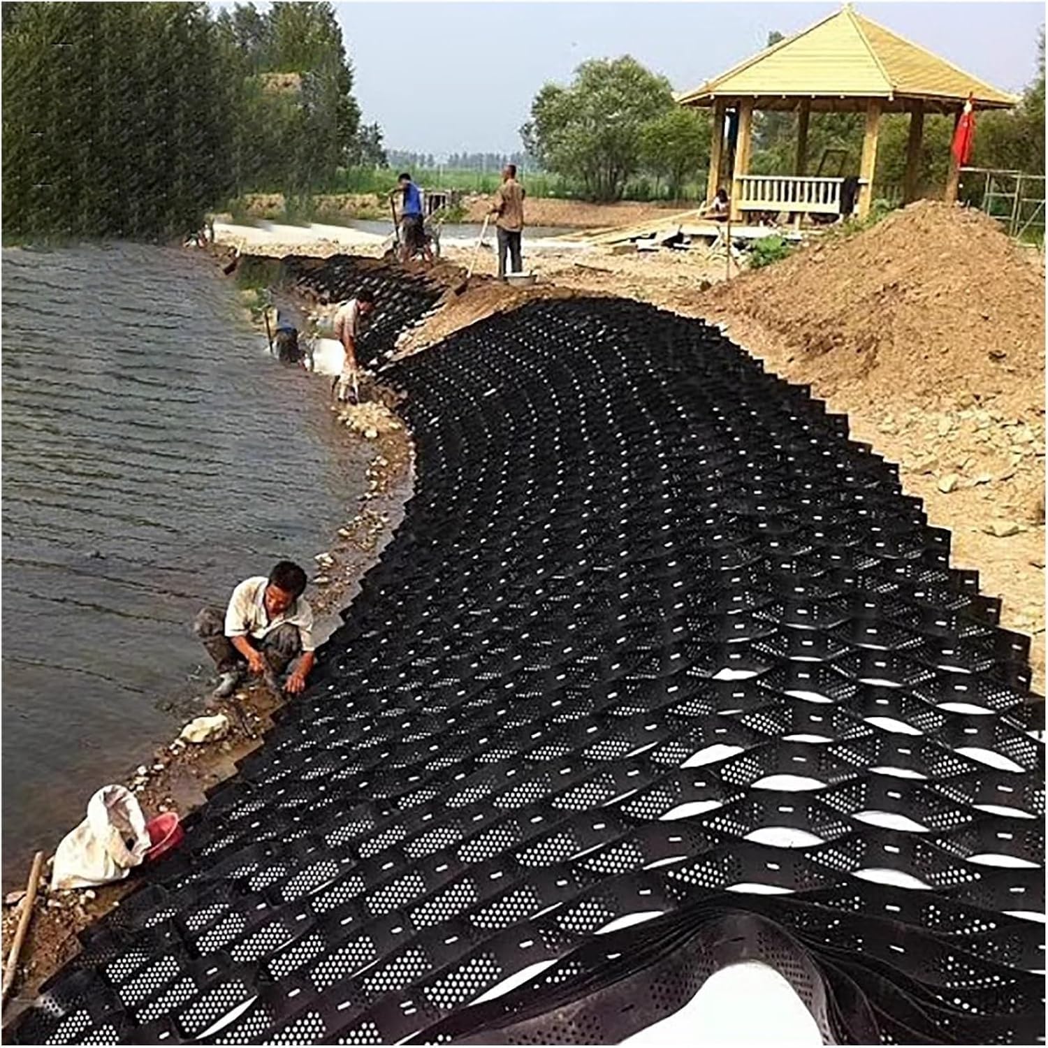 Heavy Duty Honeycomb Gravel Grid - 2" Thick Ground for Driveways, Pathways, and Gardens(6x10 m)