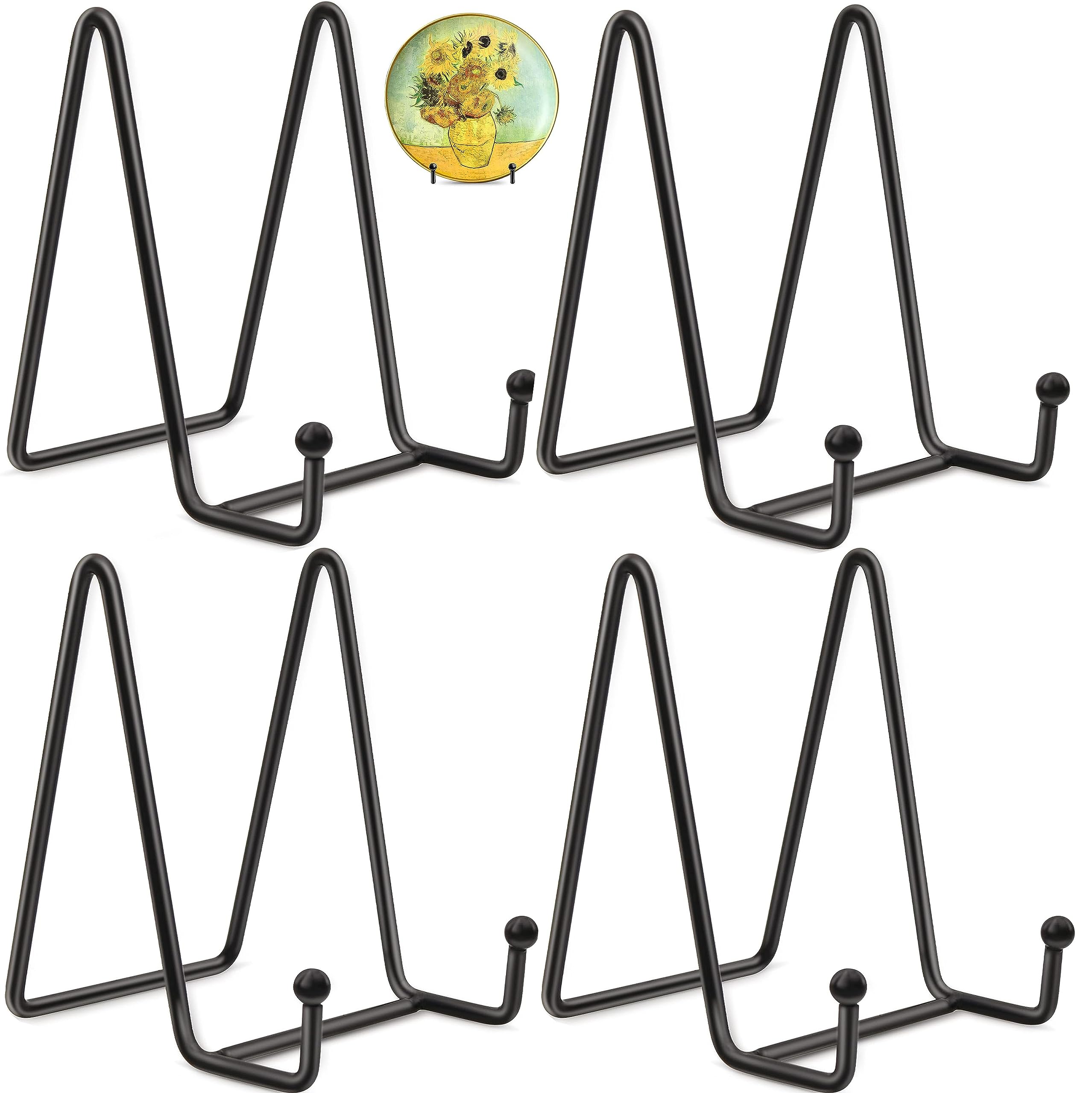 S SYMEFER 4PCS Premium Plate Stands for Display Picture Frame Stand Holder Easel Artistic Work Display Stand for Decorative Display Easels Picture (N Shape)