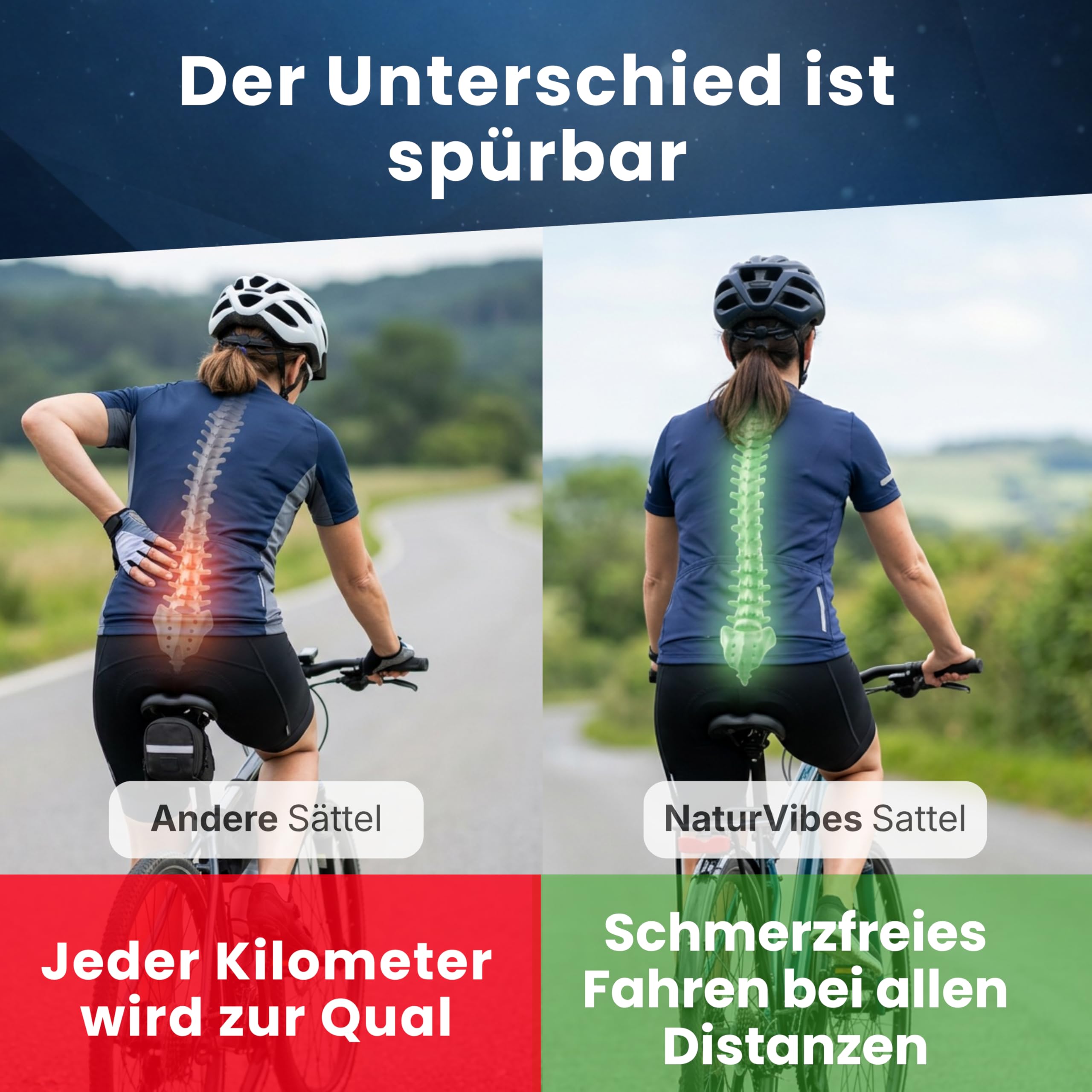 Fahrradsattel Serie – Ergonomischer Gel Fahrradsattel mit Stoßdämpfung, Belüftung und wasserdichter Oberfläche