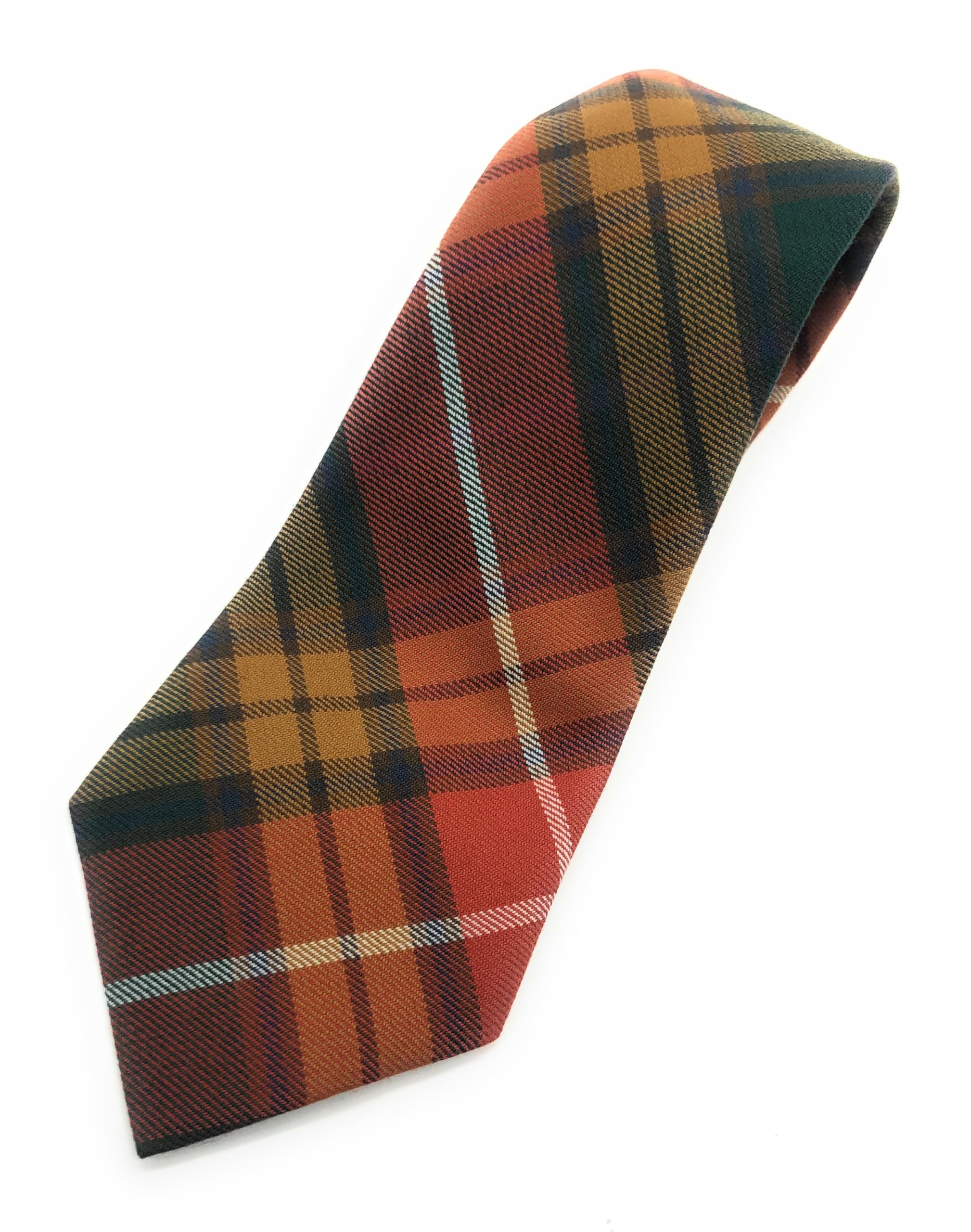 Scottish Essence Men's Multicolor Buchanan Antique Tartan Necktie, Traditional Scottish Plaid, Made In Scotland