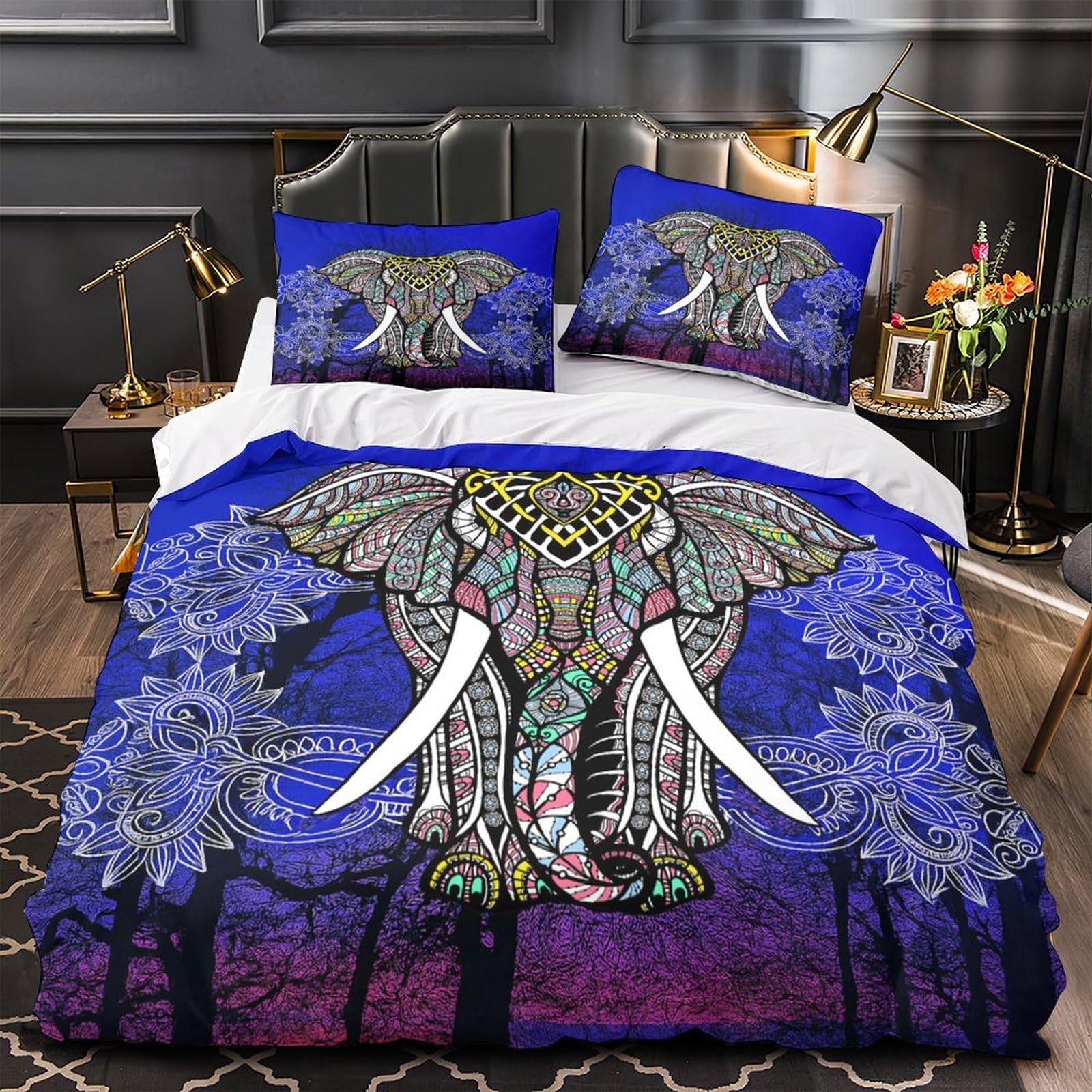 Housse de couette éléphant 3D hypoallergénique contre la transpiration nocturne des adultes