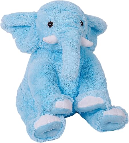 Miniatura 1 de Animales de peluche de elefante con peso, 5 libras, almohada gigante de elefante de 16 pulgadas para niños y niñas, Navidad (azul)
