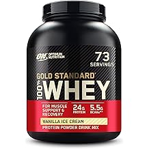 Optimum Nutrition Gold Standard 100% Whey Protein Powder, Vanilla Ice Cream, 5 Pound Packaging May Vary