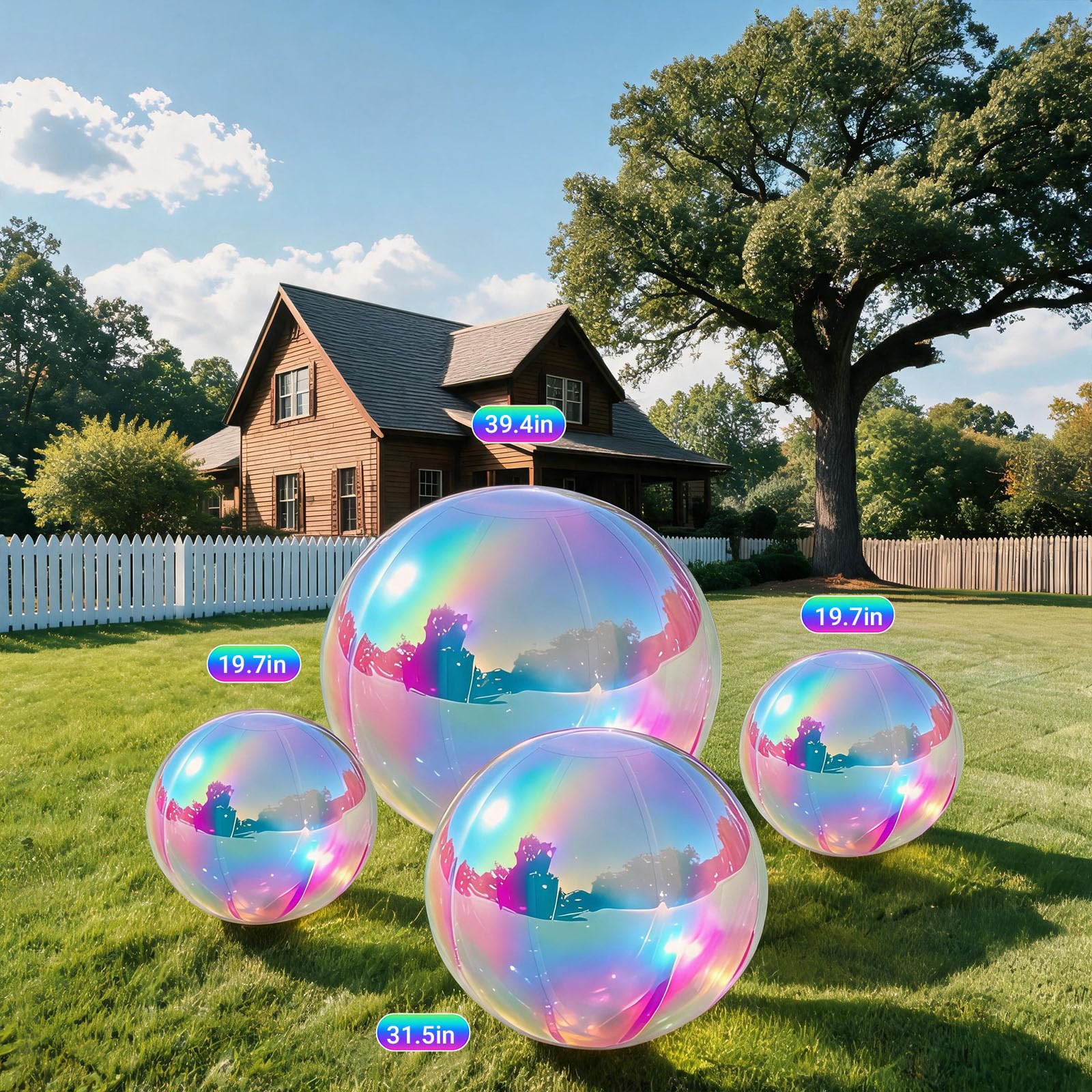 Paquete de 5 bolas de espejo inflables profesionales con bomba, bolas de discoteca reflectantes gigantes para escenarios, centros comerciales y eventos grandes, también ideal para fiestas en casa