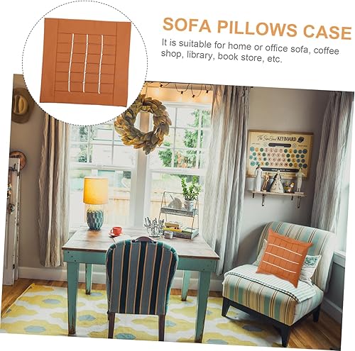 Miniatura 5 de BESTOYARD 3pcs Leather Rope Pillowcase Cream Throw Pillows Farmhouse Throw Pillows Throw Pillows for Bed Throw Pillow Protectors Car Throw Pillow