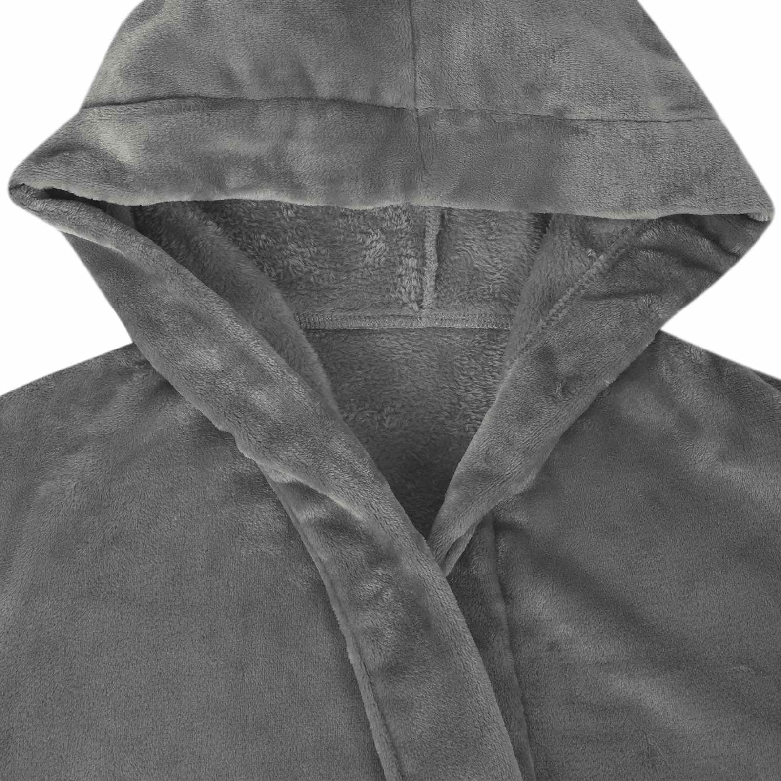 Bademantel Hoodie Dunkelgrau S Flanell Loungewear Hausanzug für Entspannung und Komfort beim Relaxen, Reisen, Sofa, Fernsehen, Schlafen, Freizeit, Innenbereich, atmungsaktiv, weich, bequem
