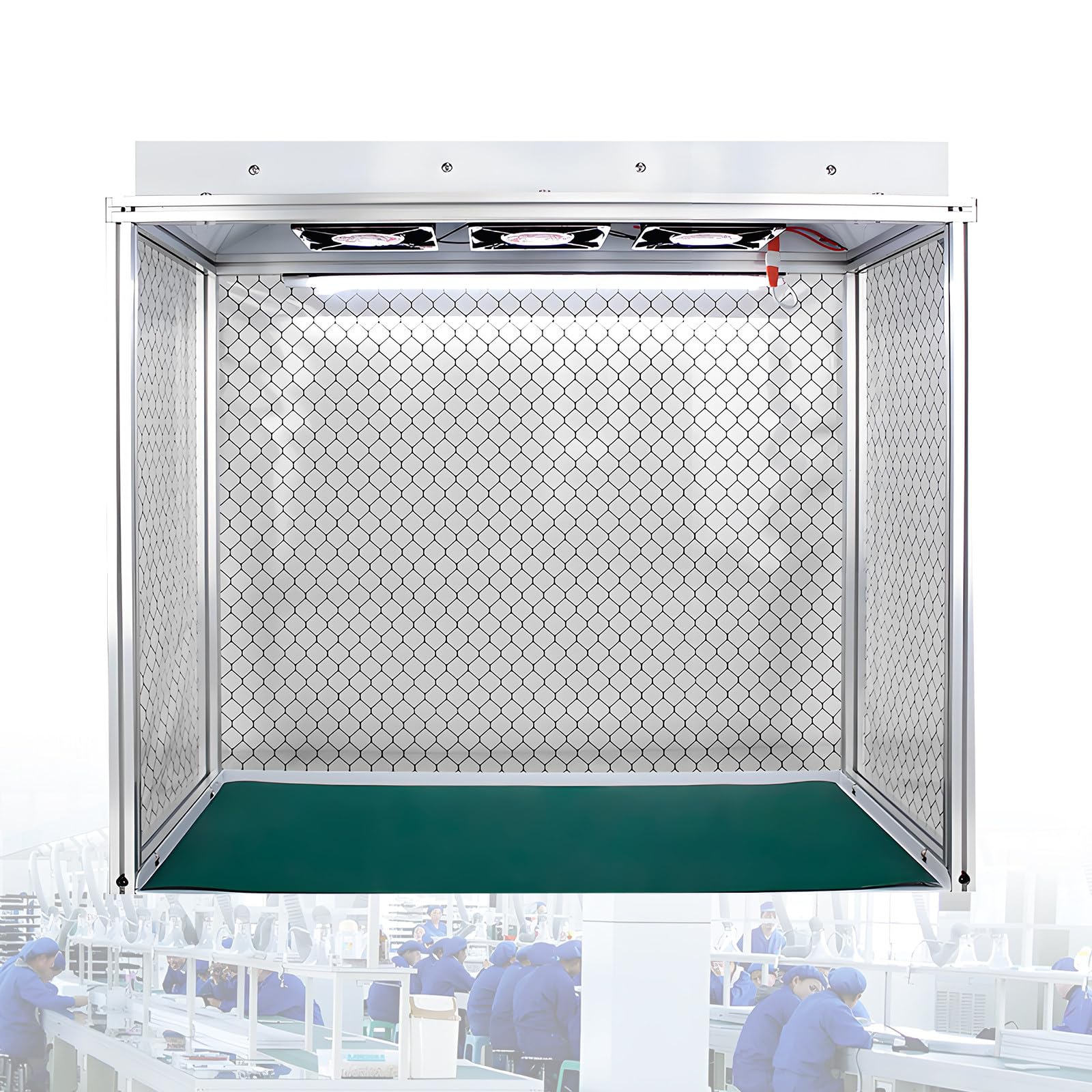 BANGBANGJI Campana de Flujo laminar portátil, Campana de Flujo laminar Vertical con Filtro HEPA, Ventiladores triples de Aluminio para reparación de teléfonos/Laboratorio/Taller