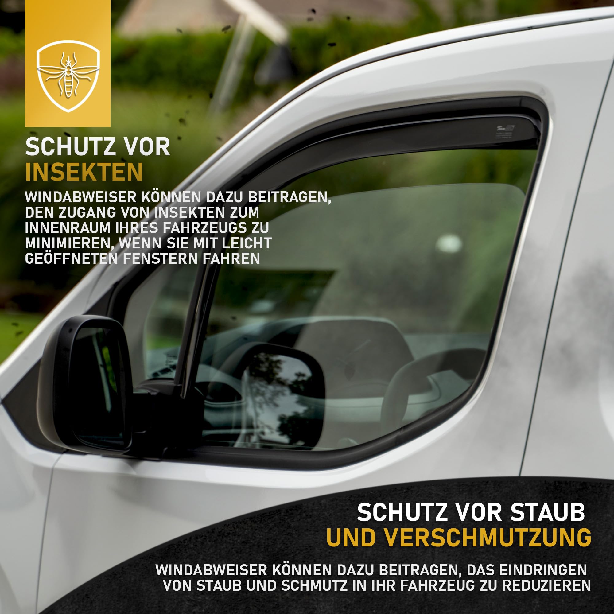 HEKO Seitenscheiben-Windabweiser für Ford Transit Custom 2023+ Vorne 2 STK. Getönt