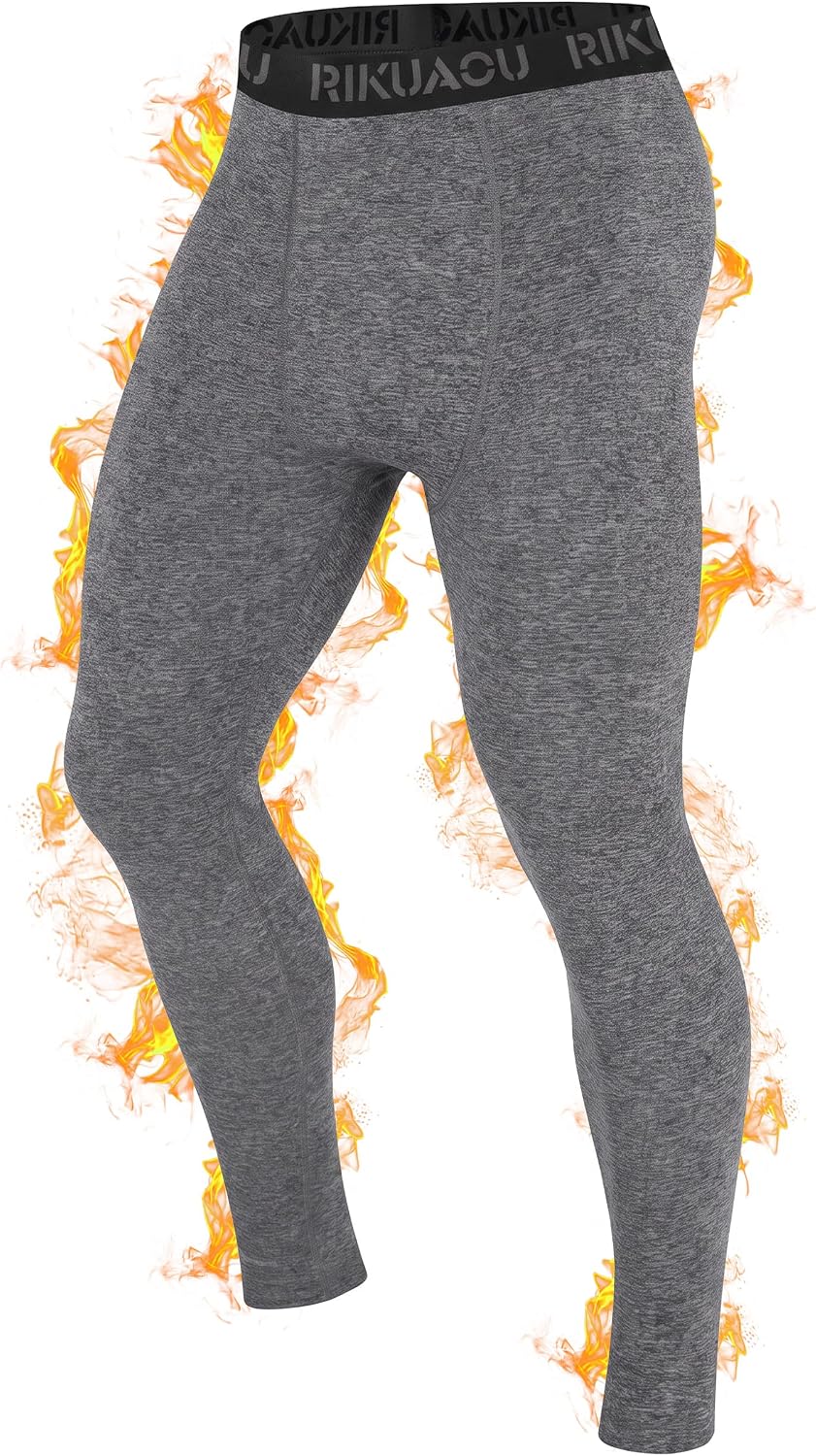 Men's Thermal Compression Pants, Fleece Lined Athletic Leggings