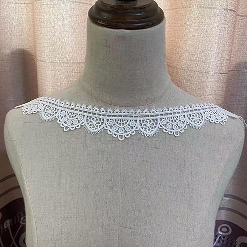 Miniatura 5 de 5 yardas, ribete de encaje blanco bordado, cinta de encaje soluble en agua suave para costura de bricolaje o accesorios de decoración de manualidades