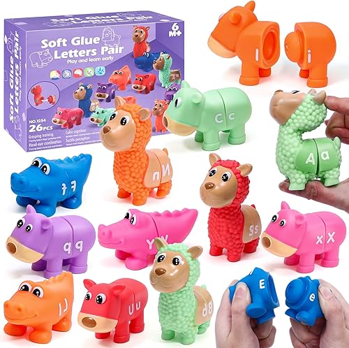 G.C Juguetes de animales ABC de aprendizaje del alfabeto con letras a juego para niños pequeños de 1, 2 y 3, silicona de doble cara, preescolar,