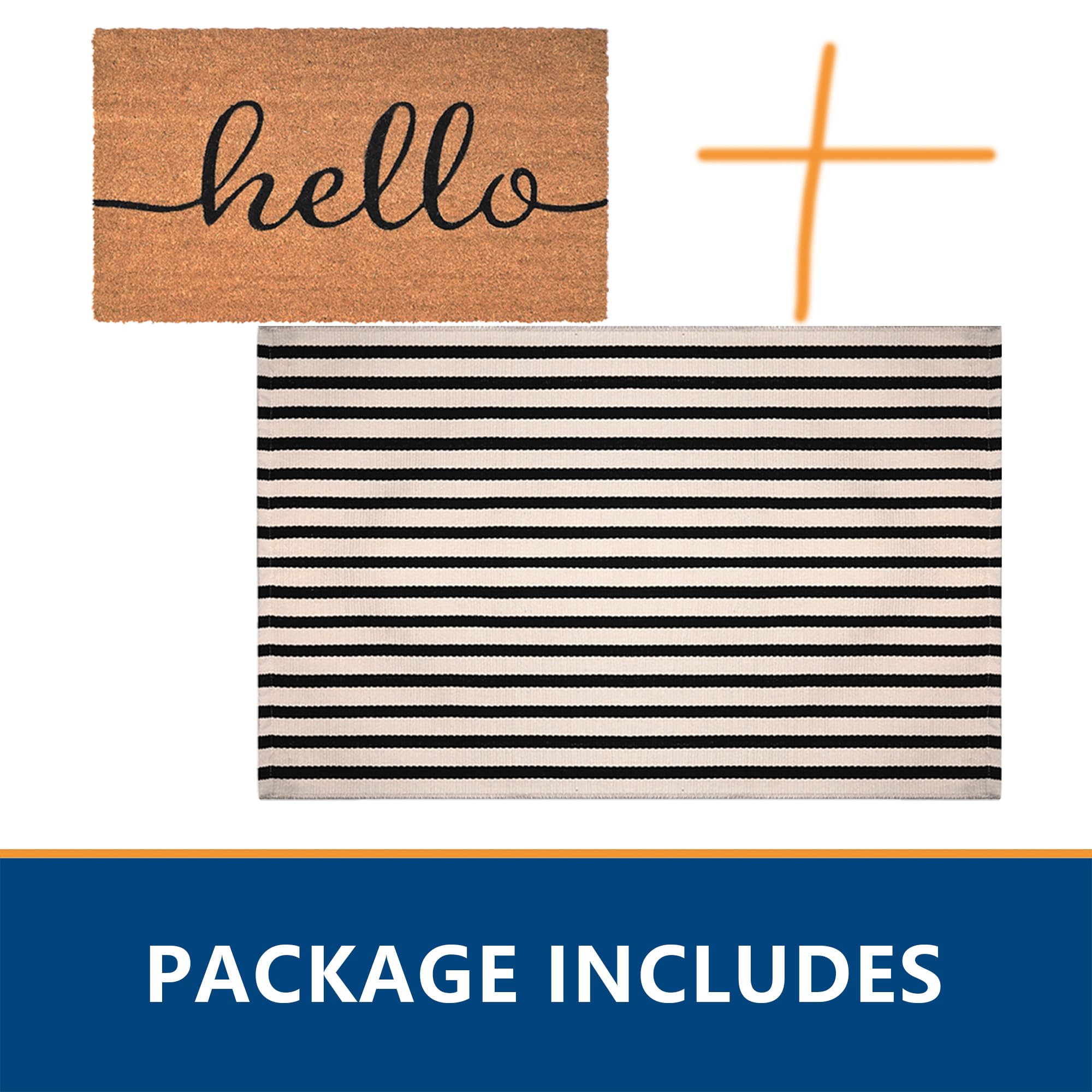 Doormats Set Front Door Mat Set 100% Coco Coir Welcome Mat + 28 X 43 Inches Buffalo ...