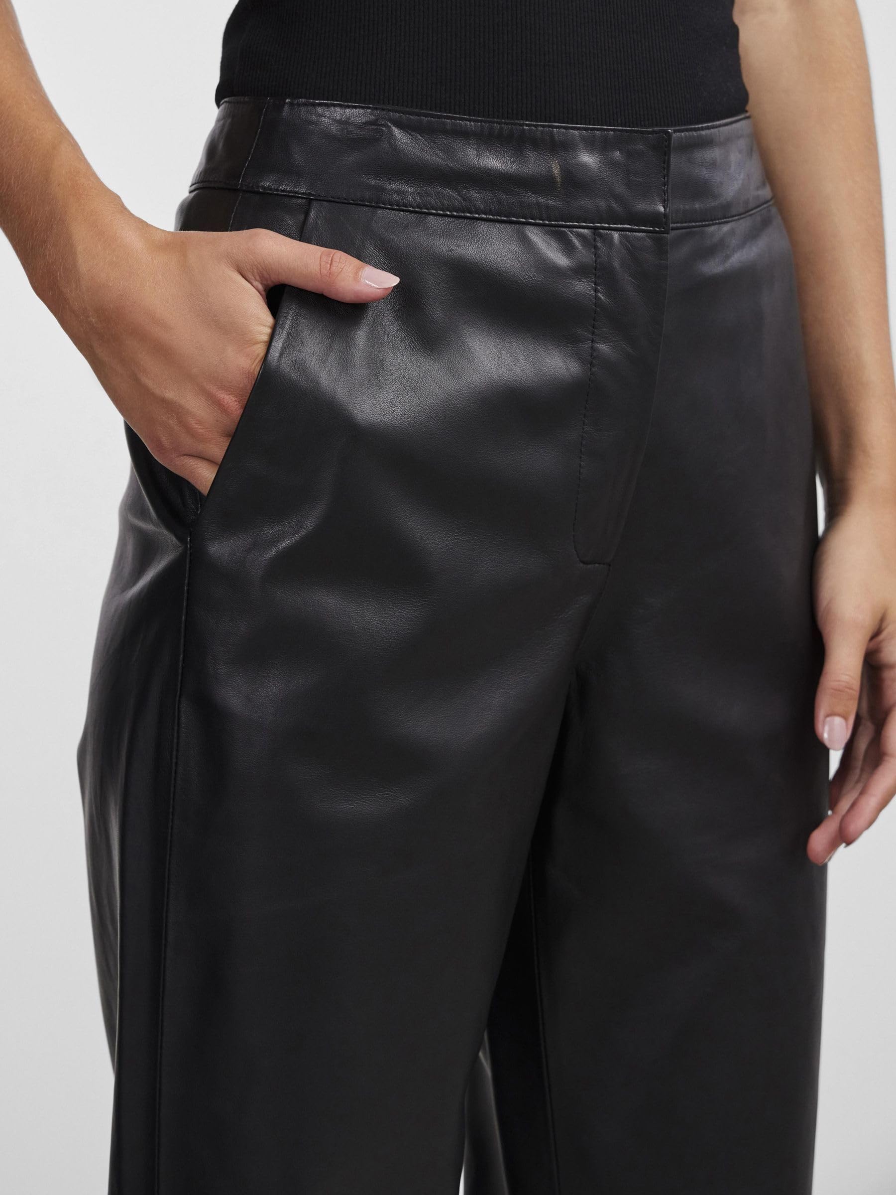 YAS Line Hmw Pantalon en Cuir Noos - Pantalons - Pantalon - Femme