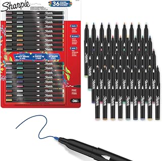 Sharpie Creative Markers Variety Pack, Water-Based Acrylic Paint Markers, Fine Tip, Assorted, 36 Count