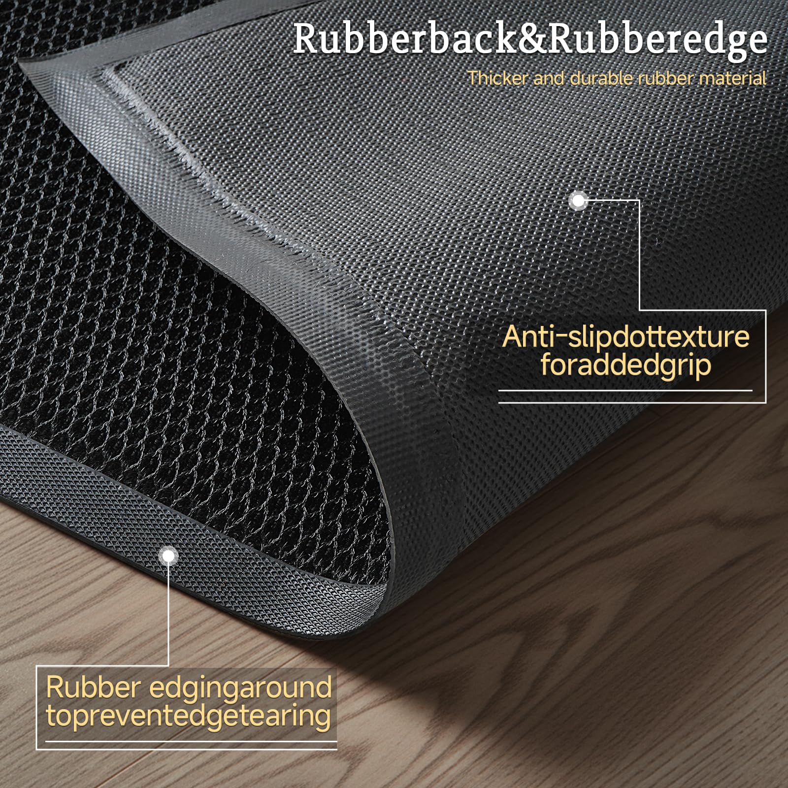 4x6 FT Elastic Dirt Trapper Mat with Rubber Backing for entryway(Jet Black) — Amazon image 5