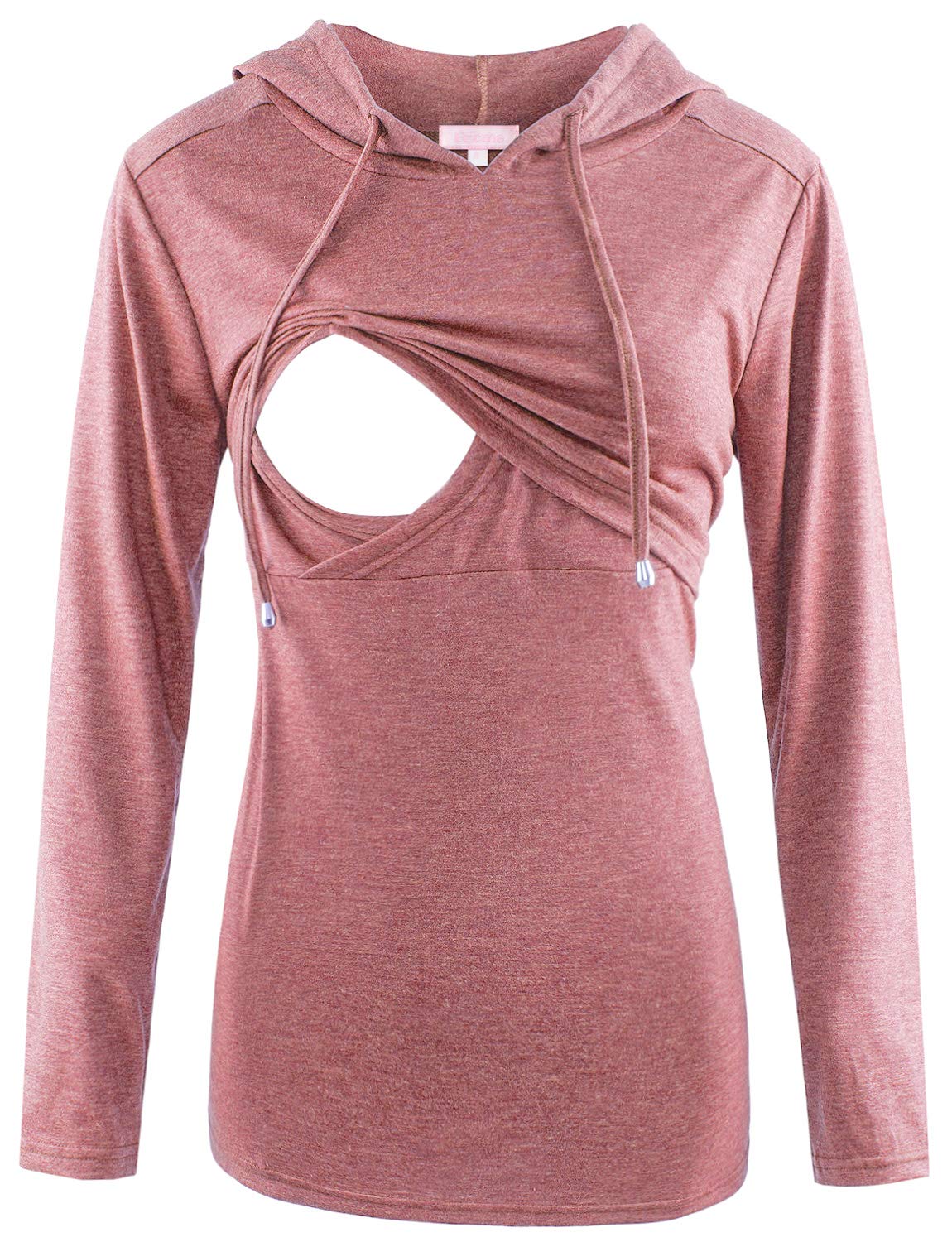 BhomeNursing Hoodie Long Sleeves Shirt Casual Breastfeeding Top Sweatshirt