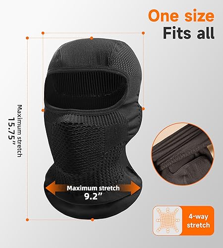 Miniatura 6 de Máscara de esquí y motocicleta extra gruesa, resistente al viento, ventilación nasal y bucal, apta para casco, forro para esquíequitación